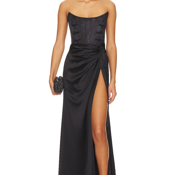 SAU LEE Julia Gown strapless maxi black - Picture 2 of 12